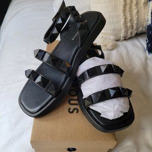 Black Studded Gladiator Sandals